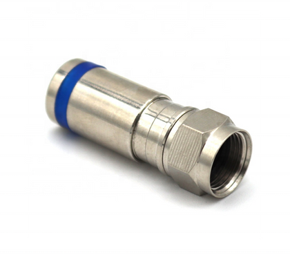 brass F Male Connector Compression For RG6 Coaxial Cable