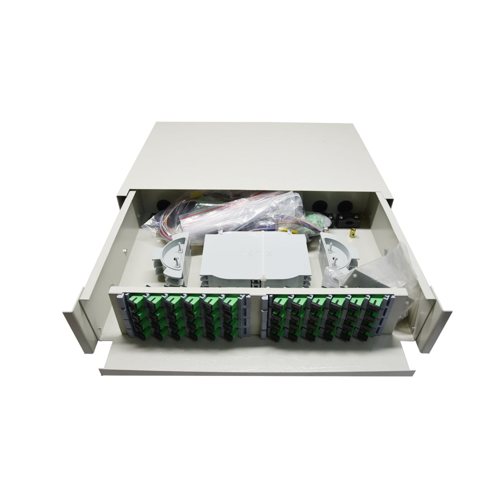 Optic Measure Rack FTTH Optical Distribution Frame 19 Inch Rack Mounted ODF 1U 2U 3U 24 4 ...