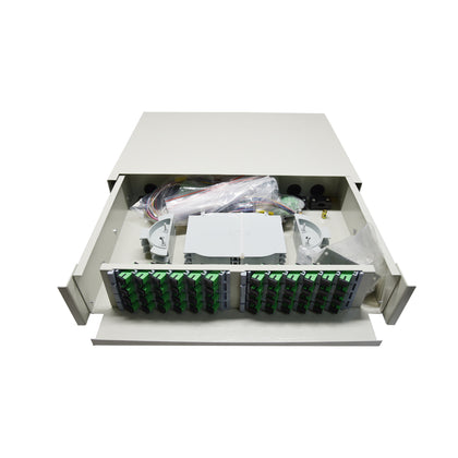Marco de distribución óptica FTTH, panel de conexión de fibra óptica montado en bastidor ODF 1U 2U 3U 24 48 96 núcleos, 19 pulgadas