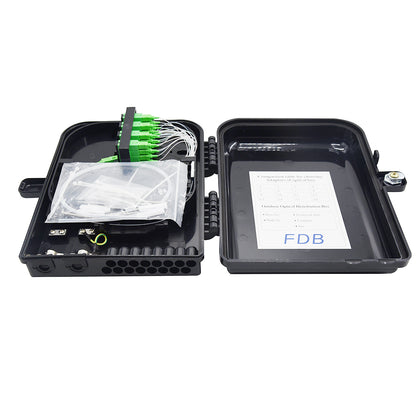 <transcy>Caja de terminales de distribución de fibra óptica para exteriores FTTH NAP 16 núcleos FTB-W16A con nivel de protección IP 65 a prueba de agua</transcy>