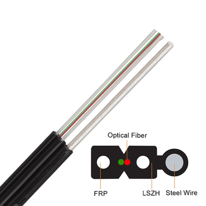 LSZH G657A Flat with steel wire FTTH  GJYXCH 1/2/4 Core Drop Cable