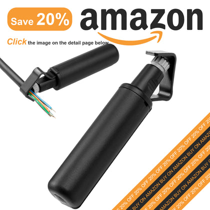 20% DE DESCONTO Compre na Amazon Ferramenta de descascador de cabos redondos - Com cortador de jaqueta de cabo de profundidade de corte ajustável - para remoção rápida e precisa de jaquetas de cabo - 3/16 