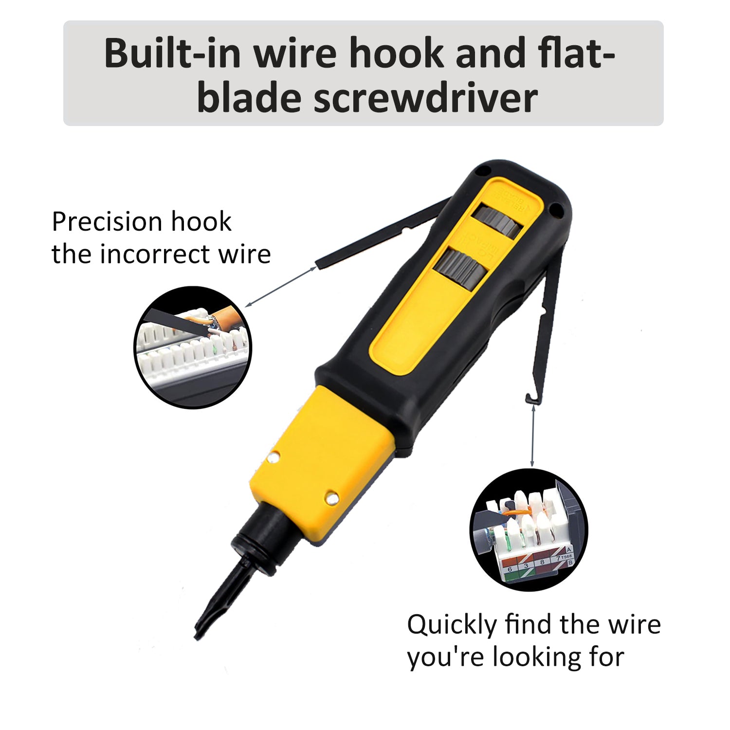 Punch Down Impact Tool with 110 Blade and Blade Storage,Impact