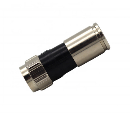 crimpagem de conector macho RF coaxial F banhado a níquel de latão para cabo coaxial RG58 