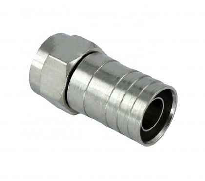 Conector de crimpagem de plugue macho coaxial RF de latão para cabo RG6 