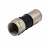 crimpagem de conector macho RF coaxial F banhado a níquel de latão para cabo coaxial RG58 