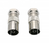 Macho F de cobre puro para adaptador coaxial coaxial do conector fêmea RCA 