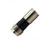 crimpagem de conector macho RF coaxial F banhado a níquel de latão para cabo coaxial RG58 