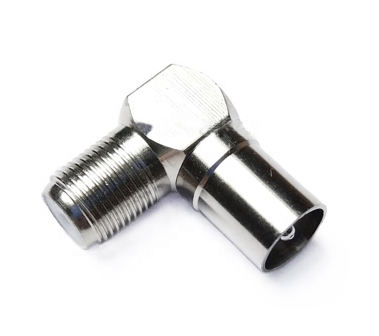 brass right angle F female to PAL male connector – CatvScope