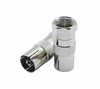 Adaptador coaxial de cobre puro F macho a RCA hembra 