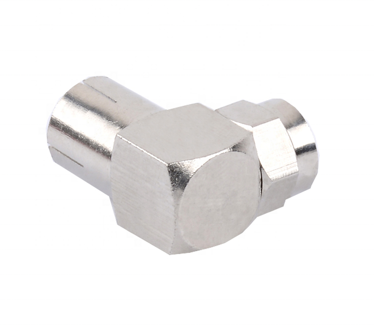 Brass Right Angle F Type Connector Male to PAL Connector Female Adaptor for TV