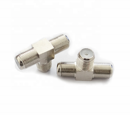 high-frequency brass three female T type f connector