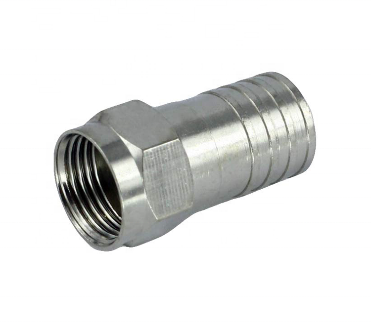 brass RF Coaxial F Male Plug Crimp Connector for RG6 cable