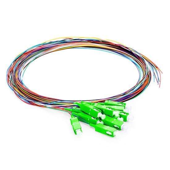catvscope SC/APC 12 Fibers Single Mode Unjacketed Color-Coded Fiber Optic Pigtail