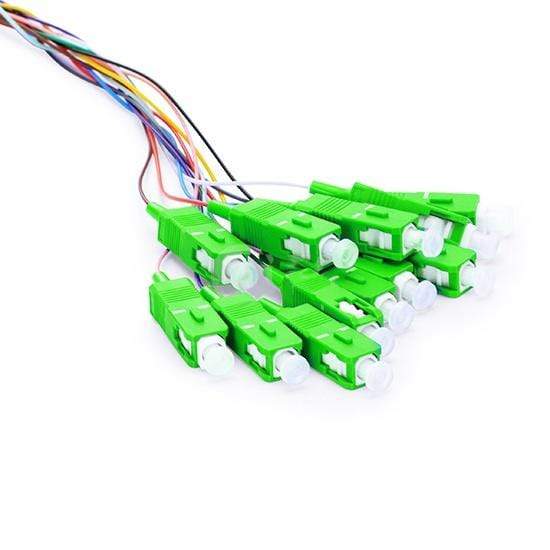catvscope SC/APC 12 Fibers Single Mode Unjacketed Color-Coded Fiber Optic Pigtail