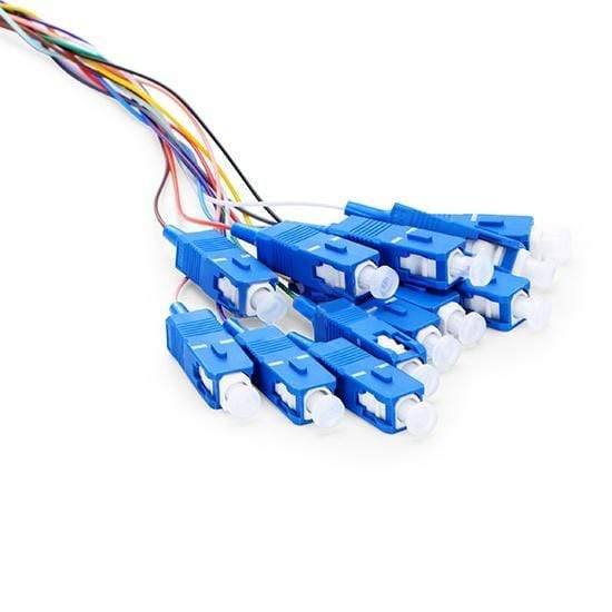 catvscope SC/UPC 12 Fibers Single Mode Unjacketed Color-Coded Fiber Optic Pigtail